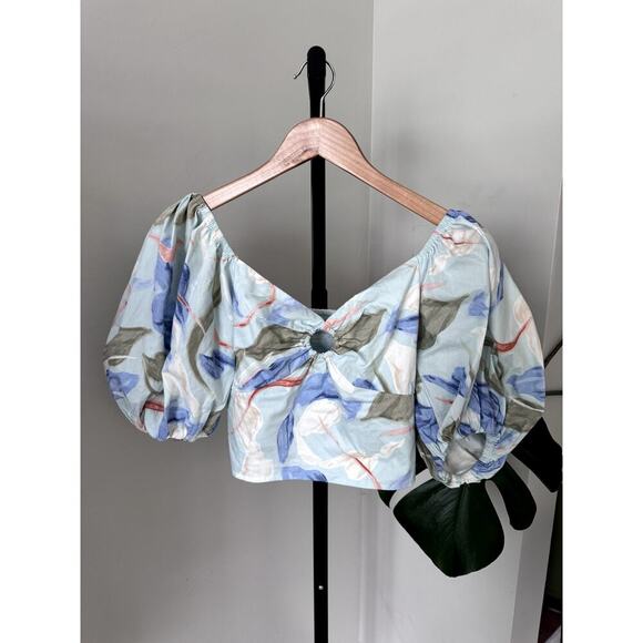 Abercrombie & Fitch Tops - Abercrombie & Fitch‎ Pastel Cropped Balloon Sleeve Cropped Blouse